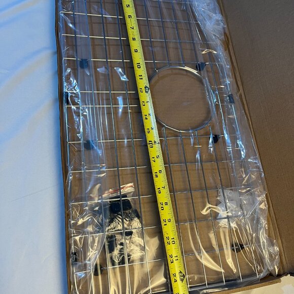 Serene Valley 25-1/4" X 12-1/2“ Sink Grid Rear Drain Corner Radius NLW2513R NEW - Picture 10 of 10